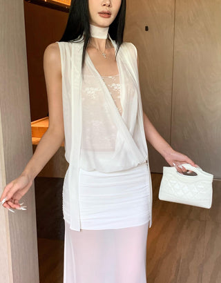white mesh skirt