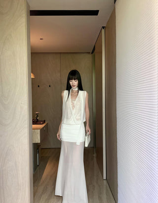 white mesh skirt