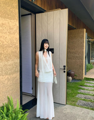 white mesh skirt