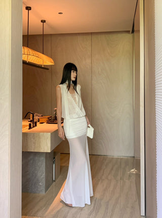 white mesh skirt