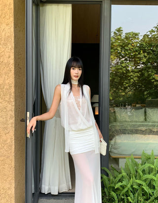 white mesh skirt