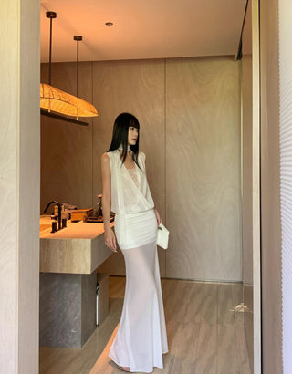 white mesh skirt