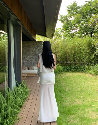 white mesh skirt