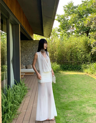 white mesh skirt