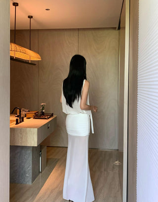 white mesh skirt