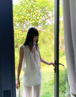 white mesh skirt