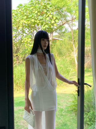 white mesh skirt