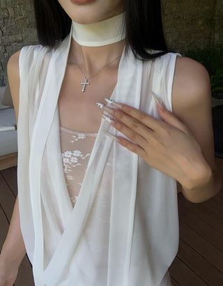 white mesh skirt