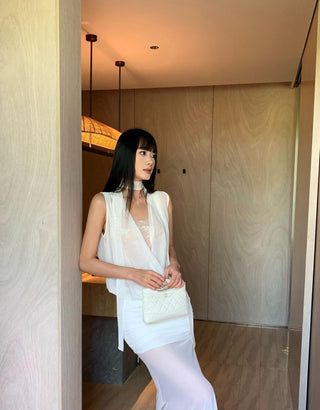white mesh skirt