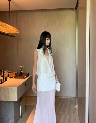 white mesh skirt