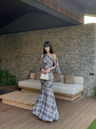 plaid French dress