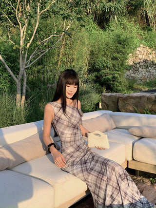 plaid French dress