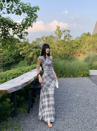 plaid French dress