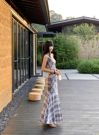 plaid French dress