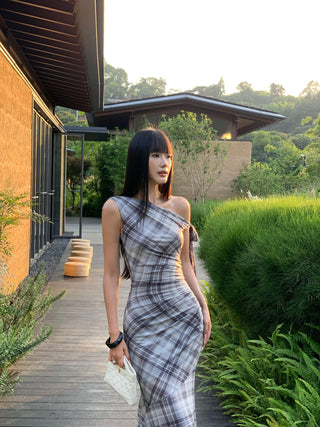 plaid French dress