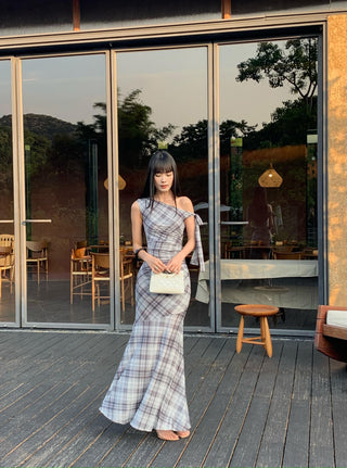 plaid French dress