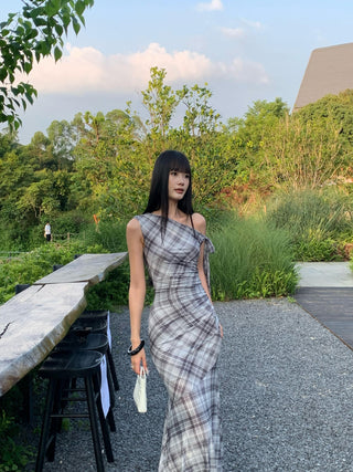 plaid French dress