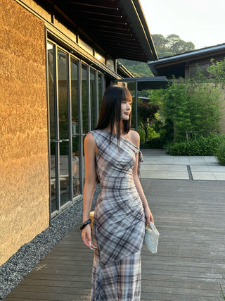 plaid French dress