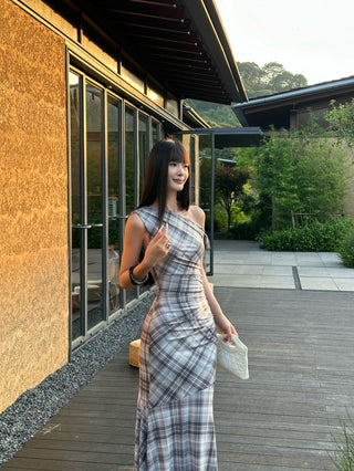 plaid French dress