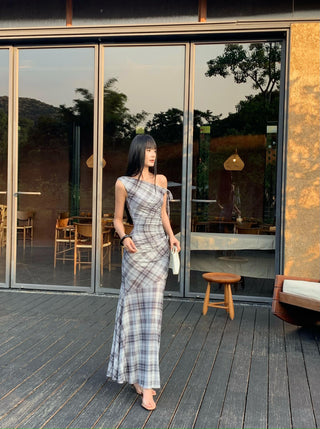 plaid French dress