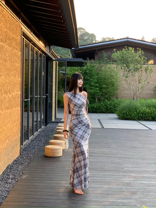plaid French dress