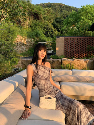 plaid French dress