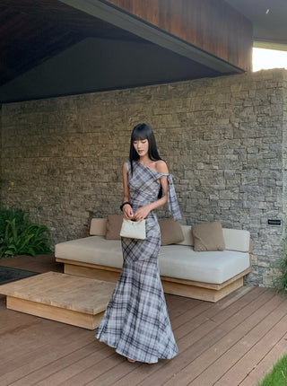 plaid French dress