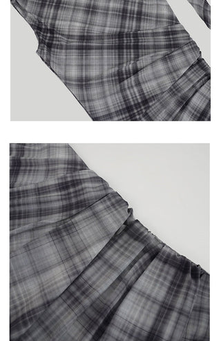 plaid French dress