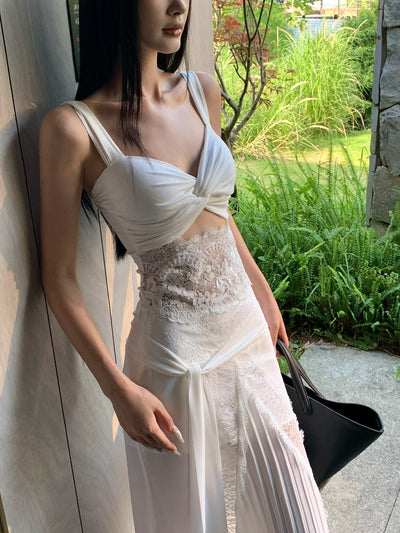 white suspender top