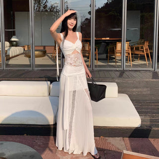 lace pleated skirt
