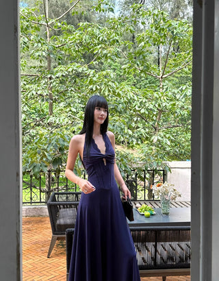 black halter dress