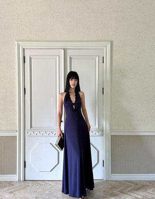 black halter dress