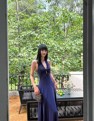 black halter dress