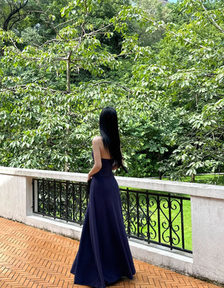 black halter dress