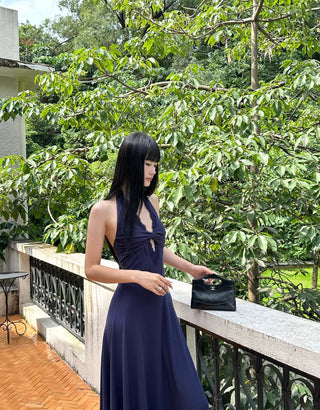 black halter dress