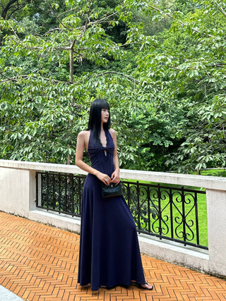 black halter dress
