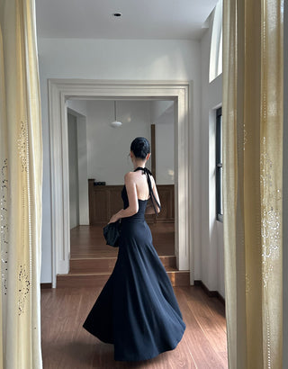 black halter dress