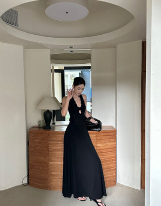 black halter dress