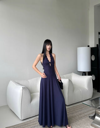 black halter dress