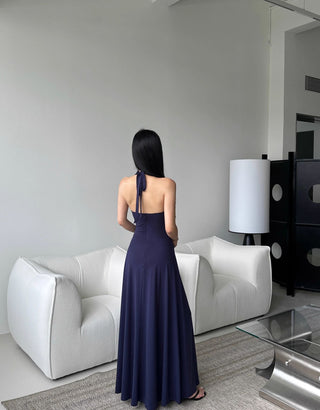black halter dress