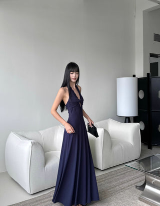 black halter dress