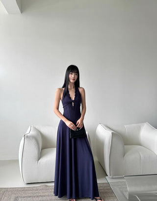 black halter dress