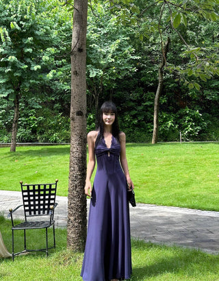 black halter dress