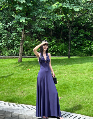 black halter dress