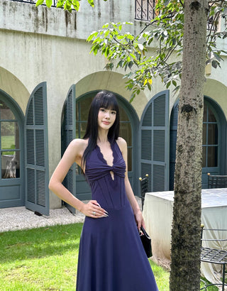 black halter dress