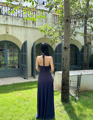 black halter dress