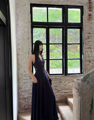 black halter dress
