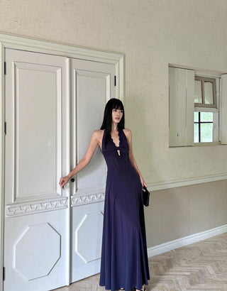 black halter dress