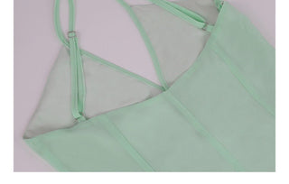 green suspender dress