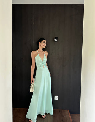 green suspender dress